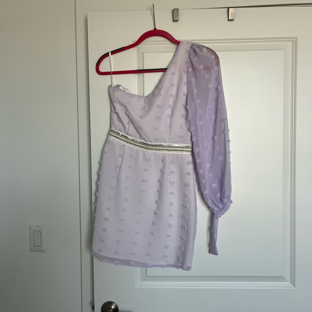 Purple One-Shoulder Dress - Picture 6 of 7
